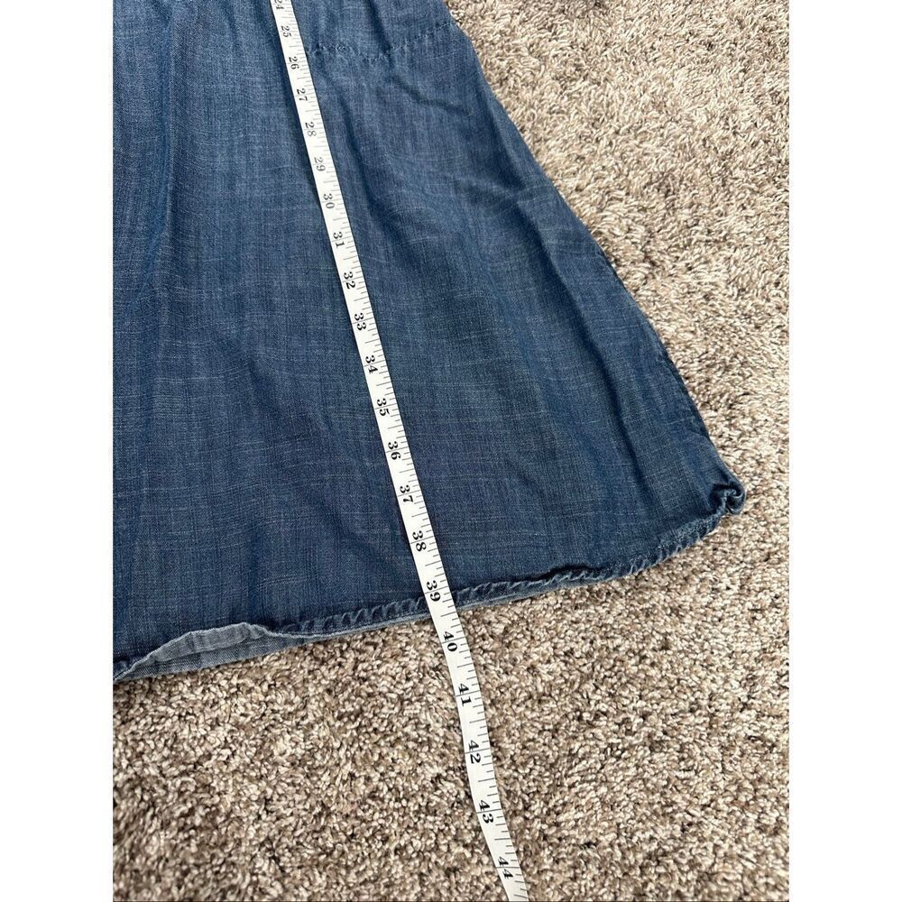 J. Jill Pure Jill Indigo Whipstitched Embroidered Dress Blue tencel lyocell M - Picture 6 of 11